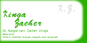 kinga zacher business card